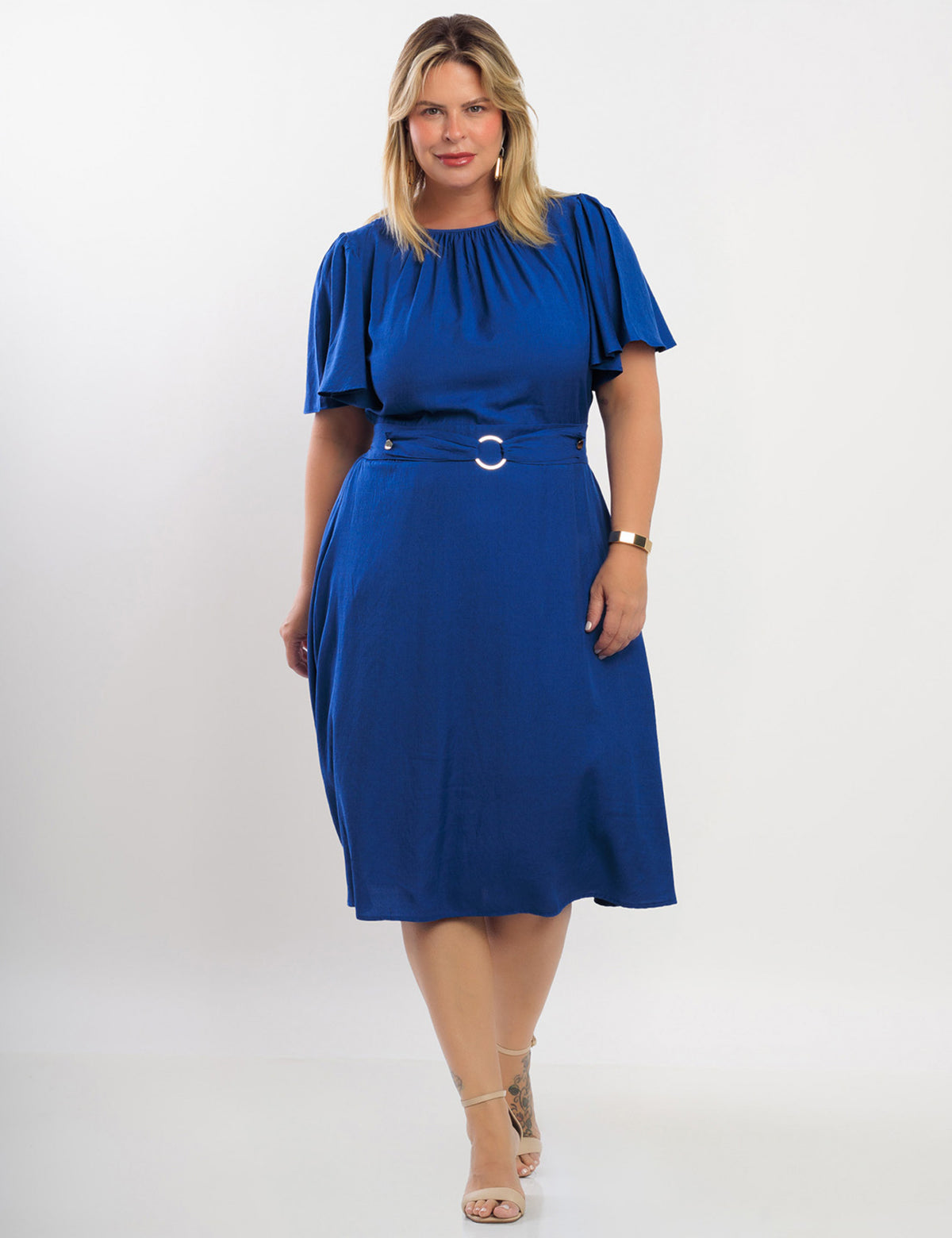 Vestido Curto Poliviscose Com Argola